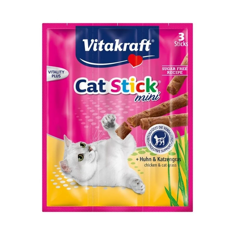    - Outdoor cat food  Vitakraft Cat Stick Mini Chicken & Cat Grass 3pieces