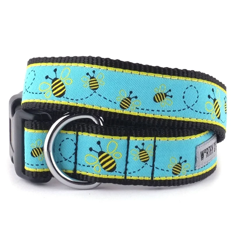  . **Pet collar with custom engraving**Busy Bee Dog Collar