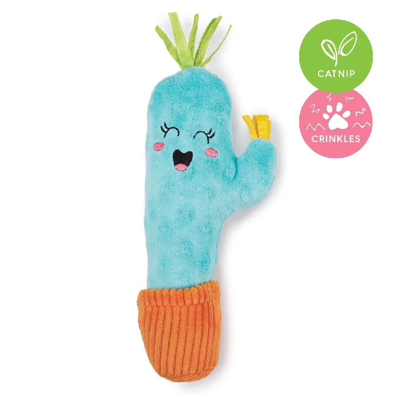 - Pet tear stain cleaning wipesCactus Kicker with catnip and crinkle