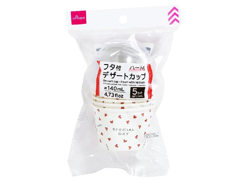  -Splash-proof food bowl AND Anti-choking slow food bowlDessert cup Heart with lid 5 set