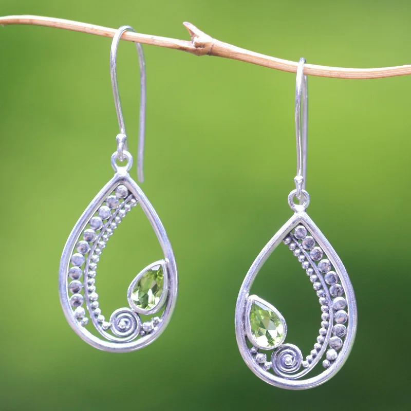 - Pet stroller can be taken on the planePaisley Swirl Sterling Silver Peridot Dangle Earrings