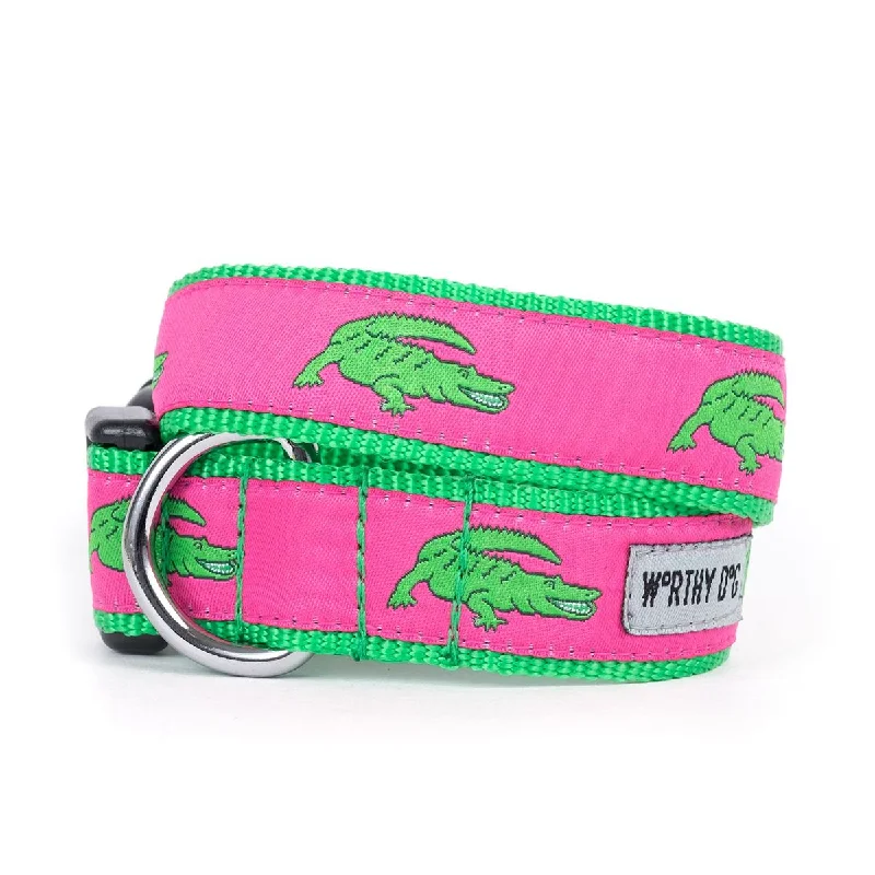   . **Cat collar bell model**Alligators Dog Collar Pink