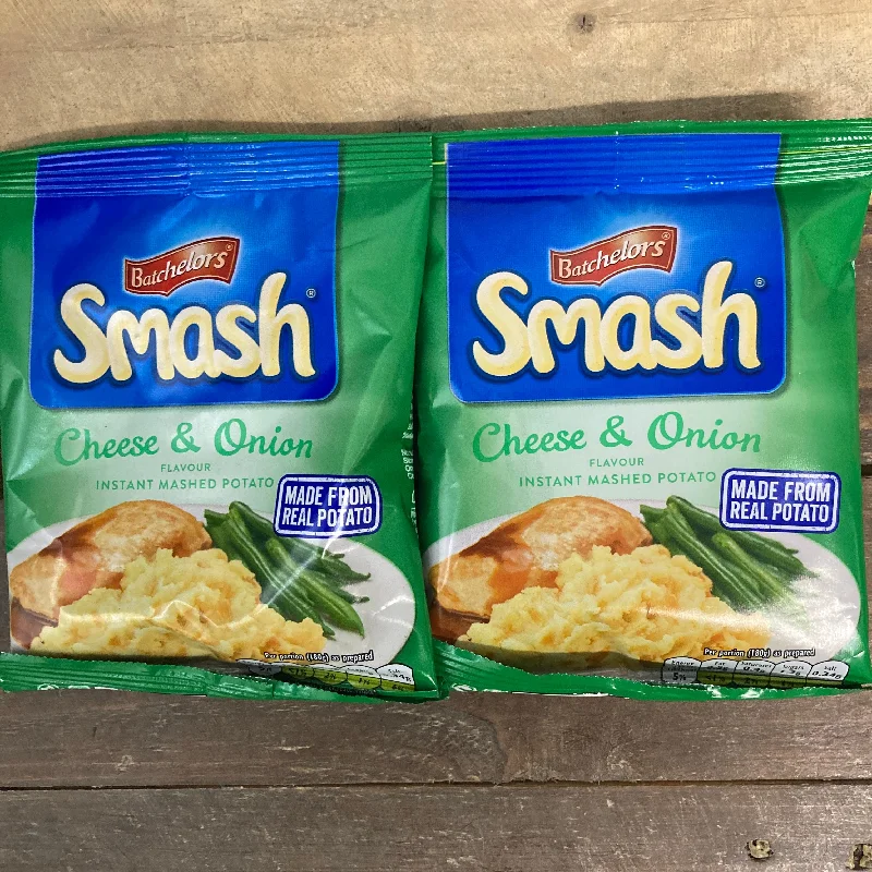 - Dog disposable foam shower gel2x Batchelors Smash Cheese & Onion Instant Mash Potato Packs (2x107g)