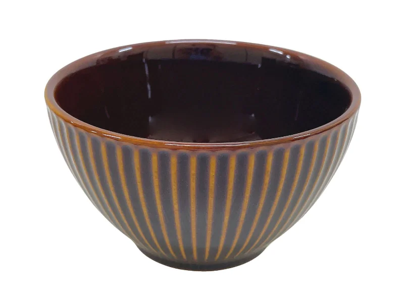 - ​​Christmas pet Christmas clothingBowl Stripe Emboss Brown 12cm