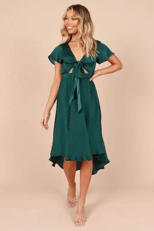 - Winter dog thick down jacketAmanda Hi Lo Tie Front Dress - Emerald