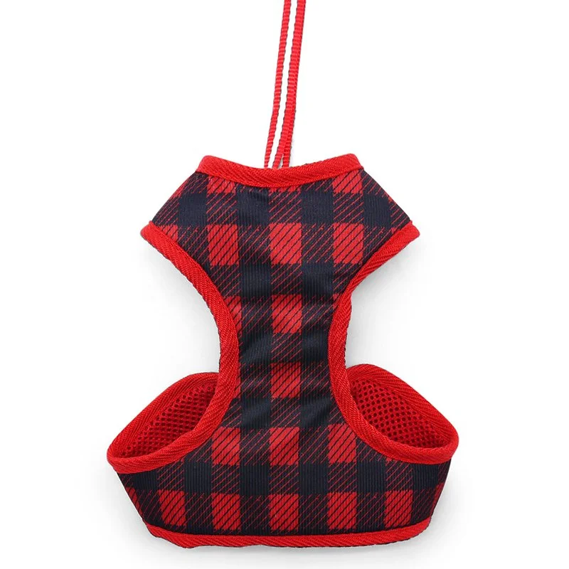 Pet birthday party clothesEasyGO Plaids Red Harness