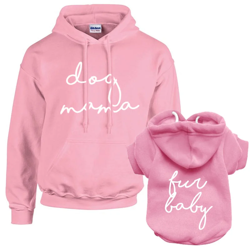 - Automatic induction pet water dispenserDog Mama & Fur Baby Dog Script Matching Pink Hoodies