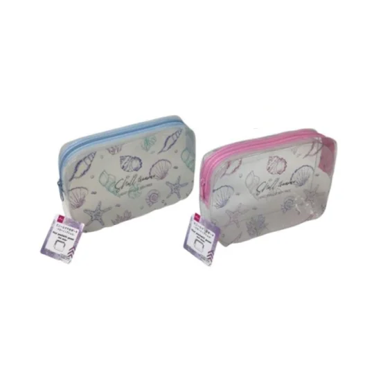 - Organic cotton dog bibsVinyl Pouch With Gusset - Shell Design - 7.28in x 1.57i x 4.72in - W18.5cm x D4cm x H12cm