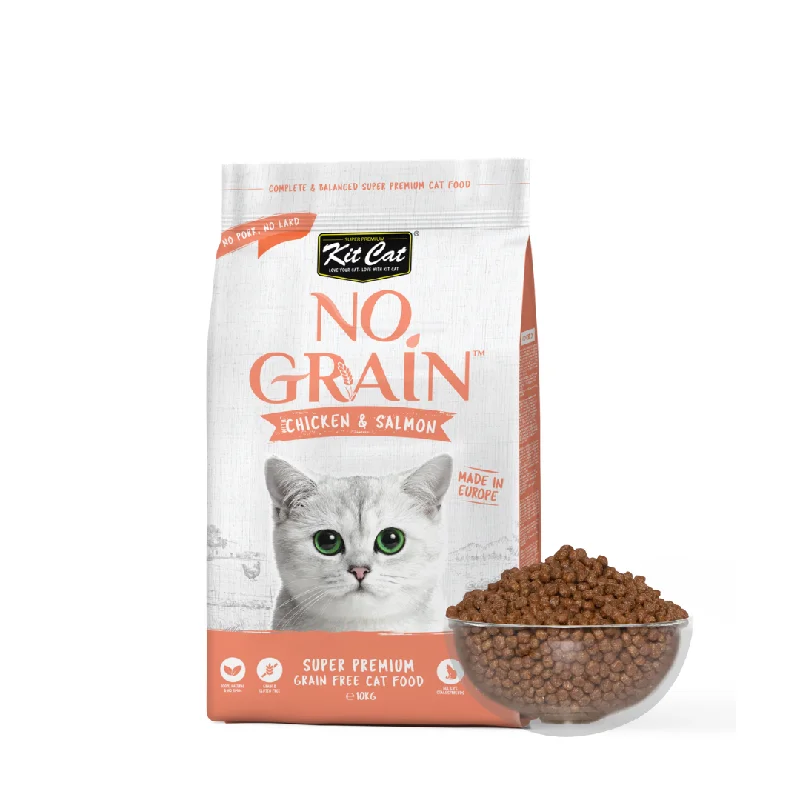    - Cat food for dental health  Kit Cat No Grain Dry Cat Food - Chicken & Salmon (10kg)