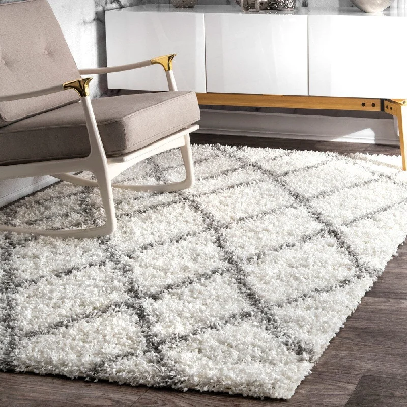 - ​​Pet toys under    yuanNuloom Alexa Moroccan Trellis Shag Area Rug