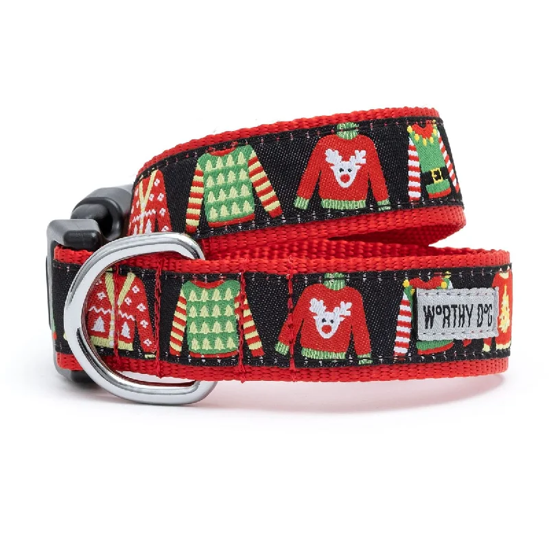  . **Pet food bowl is anti-slip design**Ugly Christmas Sweaters Dog Collar