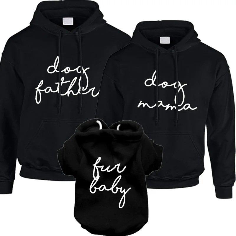 - Pregnant cat delivery room warming boxDog Father, Mama & Fur Baby Dog Script Matching Black Hoodies