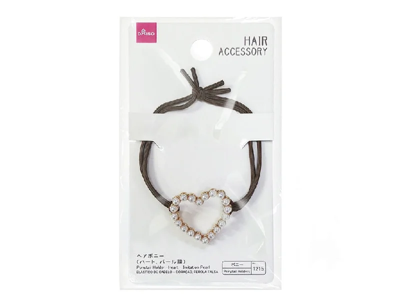 - Summer pet ice matPonytail Holder -Heart - Imitation Pearl-