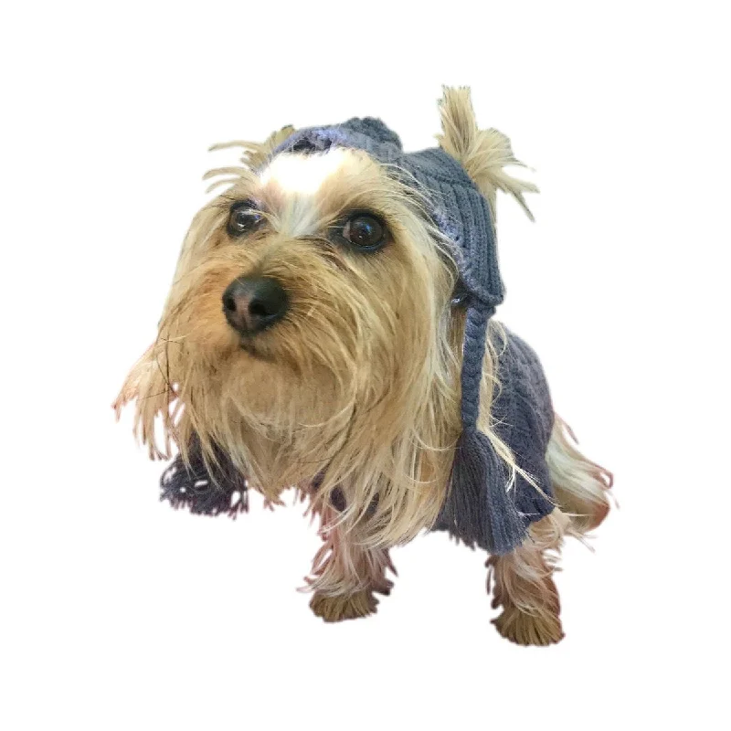 Pet wedding dressesScottish Cable Knit Dog Hat Charcoal