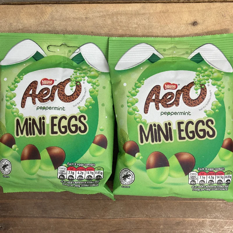 - Organic cotton dog bibs4x Aero Peppermint Milk Chocolate Mini Eggs Share Bags (4x70g)