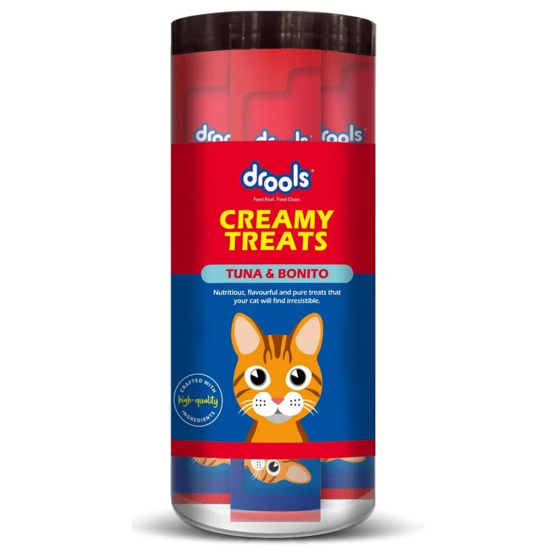 . **Ingredient-Related** Drools Cat Creamy Treats, Tuna & Bunito , 375 gm ( Pack of 25) . **Ingredient-Related** Drools Cat Creamy Treats, Tuna & Bunito , 375 gm ( Pack of 25)