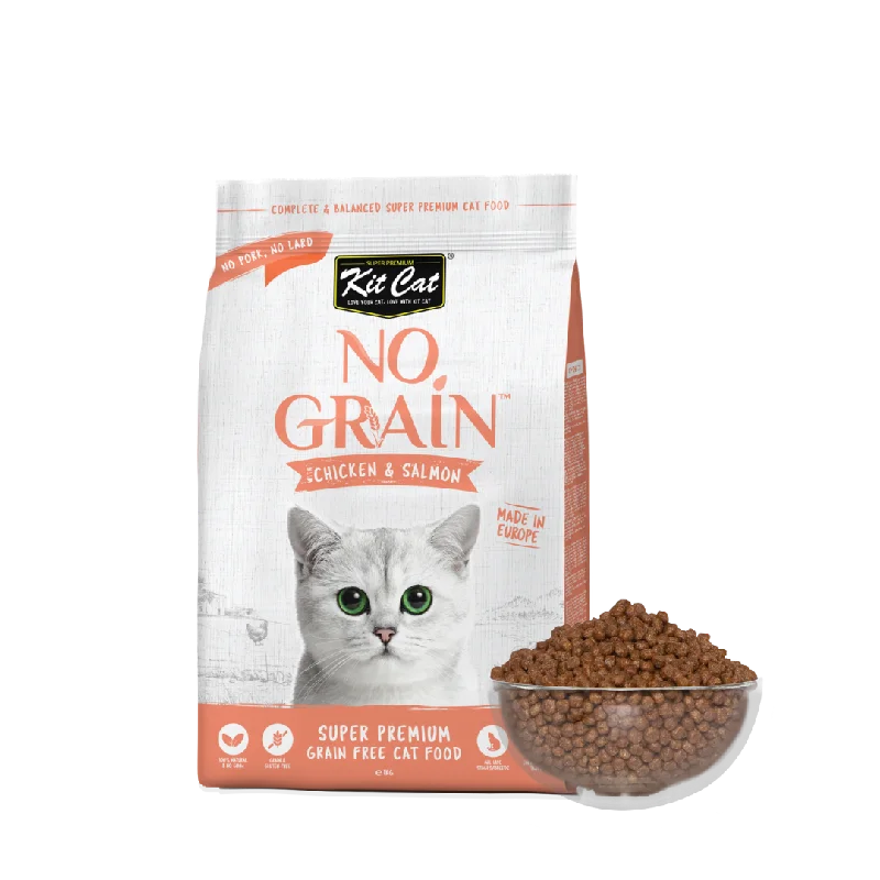    - Cat food for multi-cat households  Kit Cat No Grain Dry Cat Food - Chicken & Salmon (1kg)