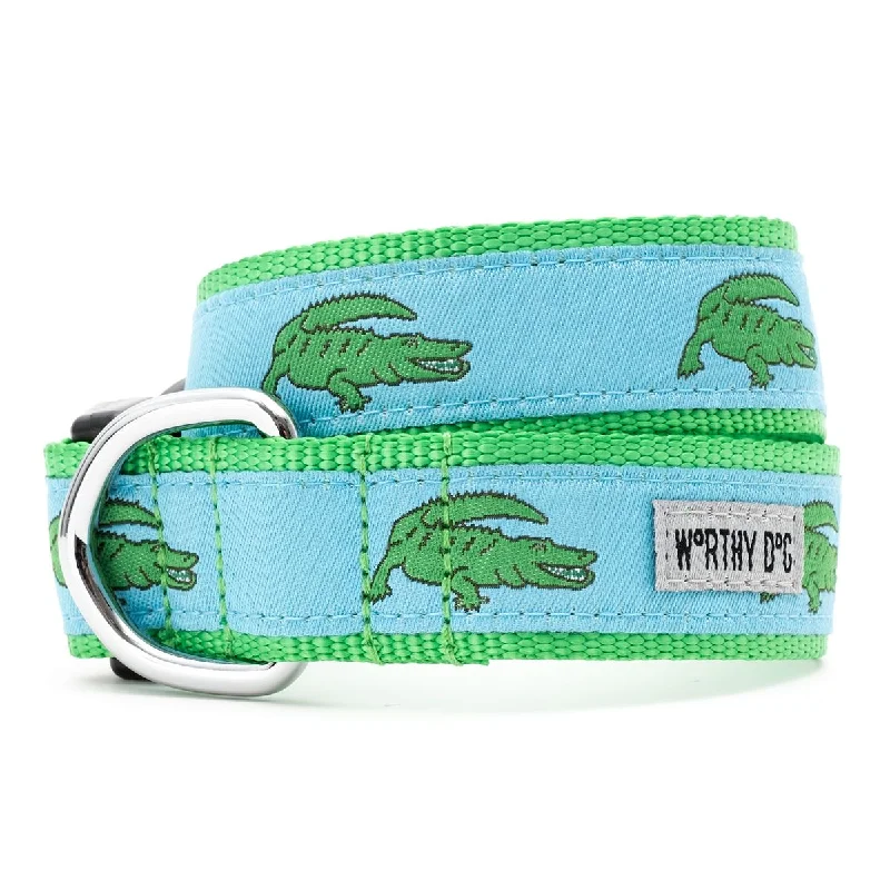  . **Cat food bowl anti-overturning**Alligators Dog Collar Blue