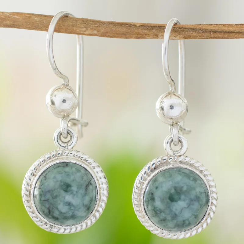 - Summer pet ice matGreen Apple Medium Green Guatemalan Jade Sterling Silver Dangle Earrings