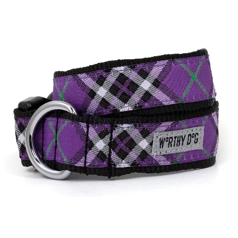 ### Cat accessoriesBias Plaid Dog Collar Purple