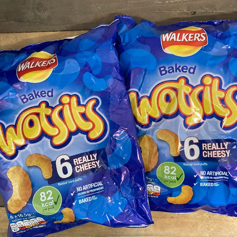 ---12x Walkers Wotsits Really Cheesy Snack Bags (2 Packs of 6x16.5g)