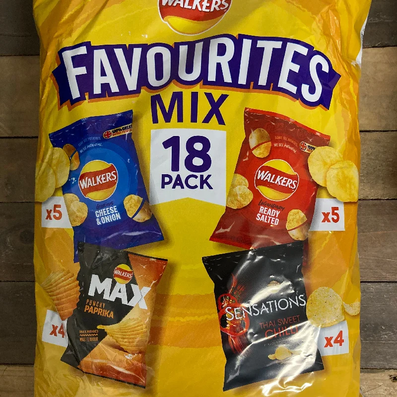  -Explosion-proof leash FOR LARGE dogs18x Walkers Favourites Mix Crisp Bags (1 Pack of 18)