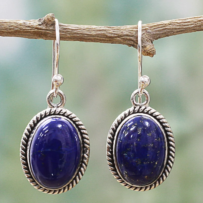 - Automatic induction pet water dispenserDeep Blue Grandeur Oval Lapis Lazuli and Sterling Silver Dangle Earrings