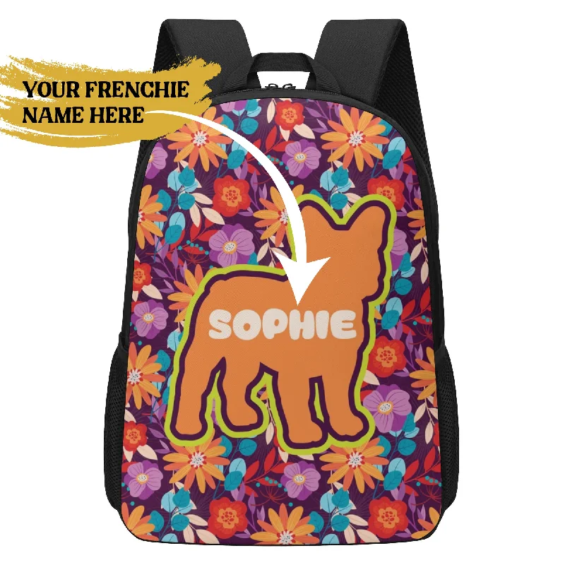 Pet Products17 Inch School Backpack with Custom French Bulldog Name