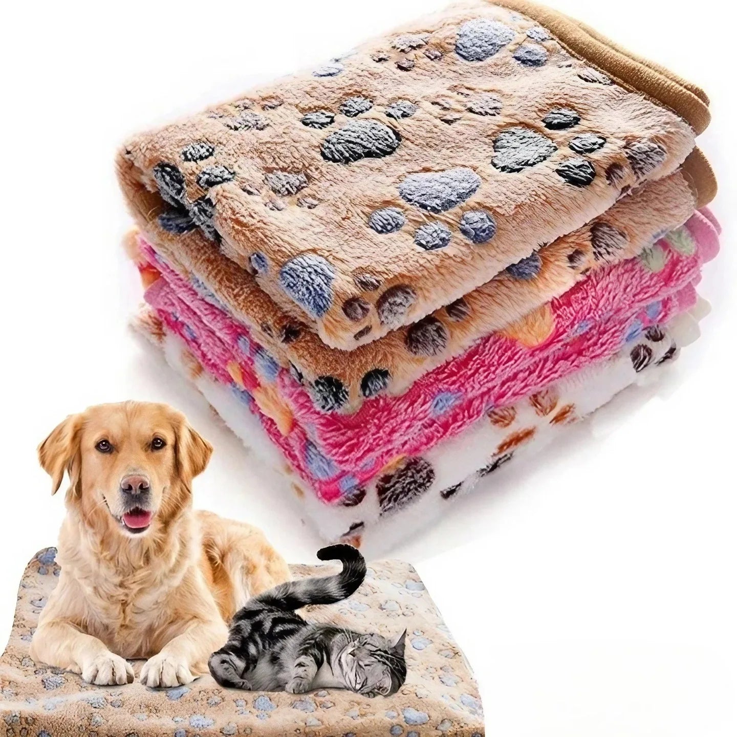  -Anti-slip claw protection raincoat FOR dogsSoft Fluffy High Quality Pet Blanket Cute Cartoon Pattern Pet Mat Warm and Comfortable Blanket for Cat Dogs