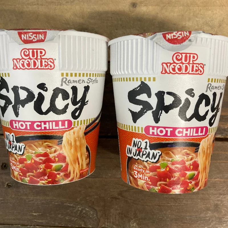 ---2x Nissin Cup Noodle Hot Chilli Pots (2x66g)