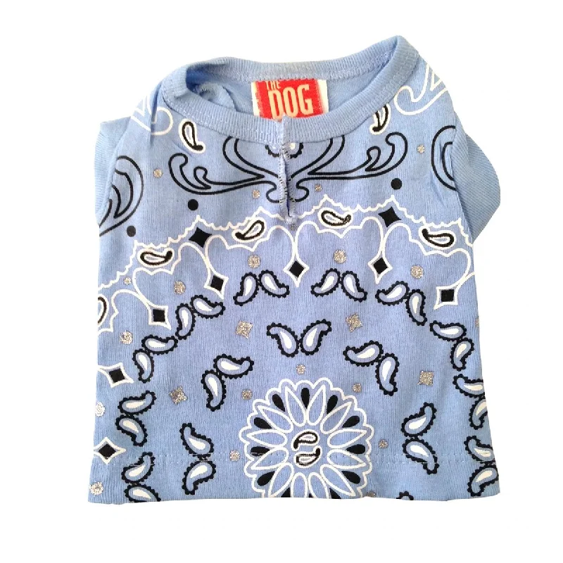 Small dog clothesBandana Print Dog Tee Light Blue