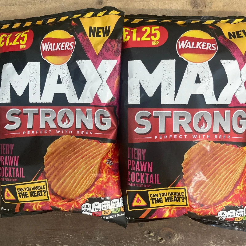 - Parrot climbing and standing wooden frame6x Walkers Max Strong Fiery Prawn Cocktail Crisps Share Bags (6x70g) - Parrot climbing and standing wooden frame6x Walkers Max Strong Fiery Prawn Cocktail Crisps Share Bags (6x70g)