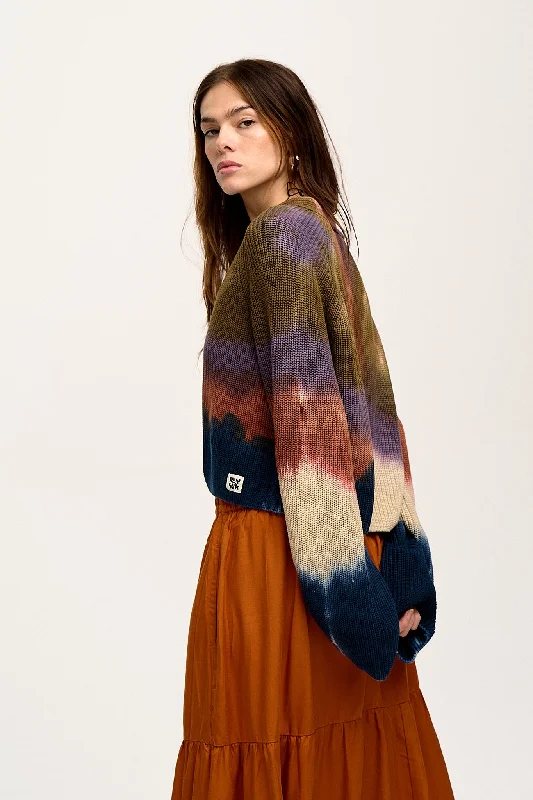 Robyn - V-Neck Cotton Cardigan in Alvarez Print