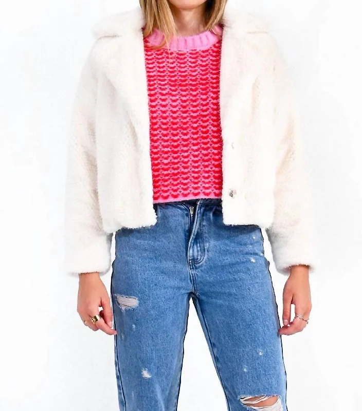 Faux Fur Jacket In White