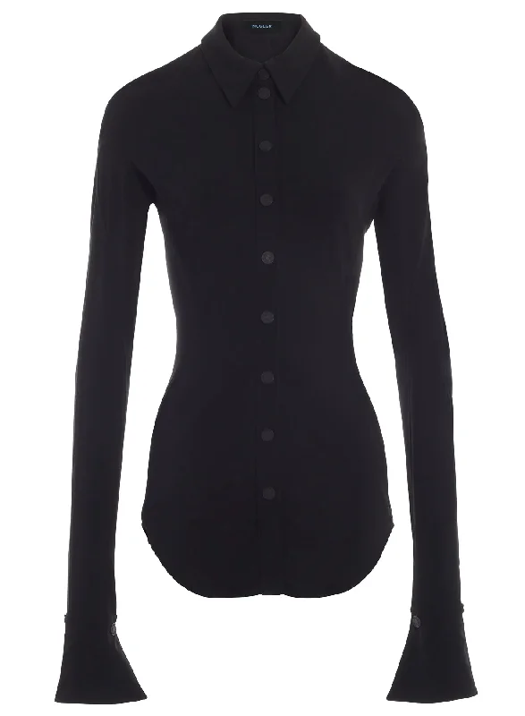 black long-sleeved jersey shirt