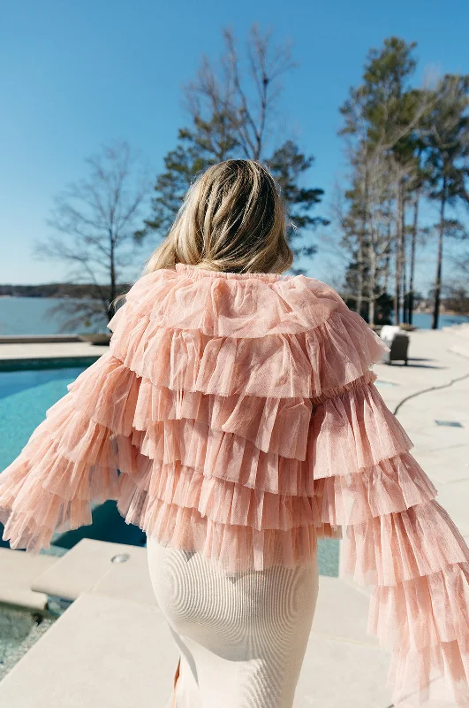 Full Of Fun Tulle Cardigan - Nude