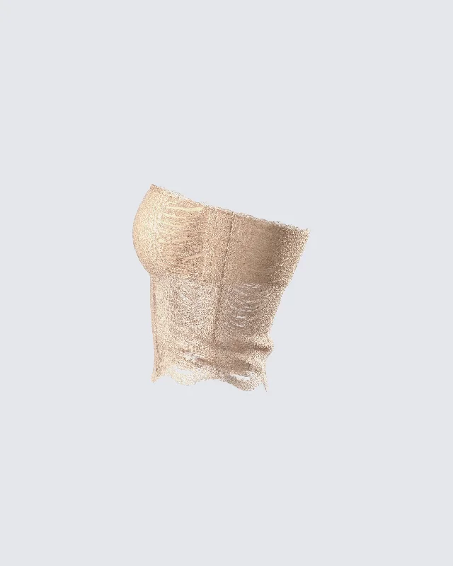 Sakura Gold Knit Tube Top