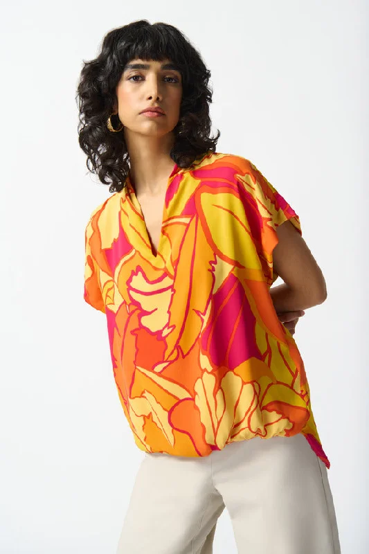 Tropical Print Loose-fit Top