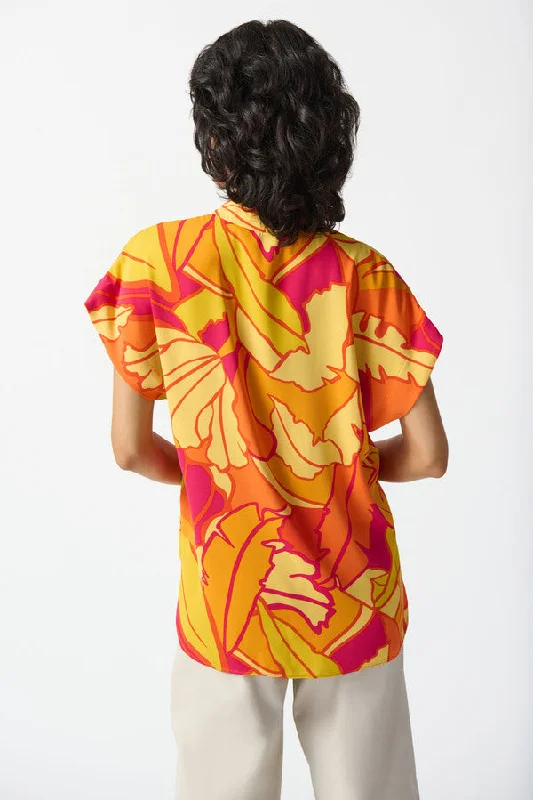 Tropical Print Loose-fit Top