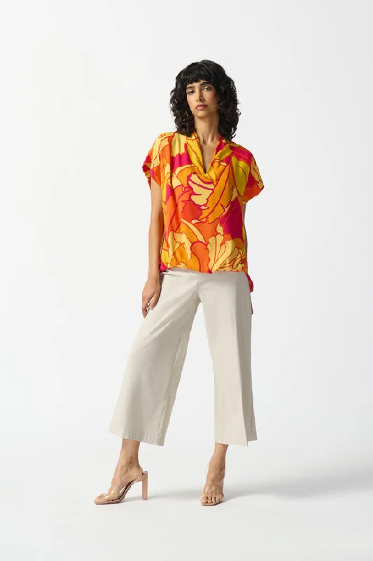 Tropical Print Loose-fit Top