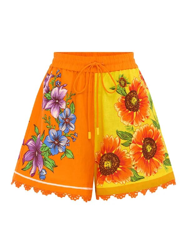 Jude Linen Short (Orange/Yellow)