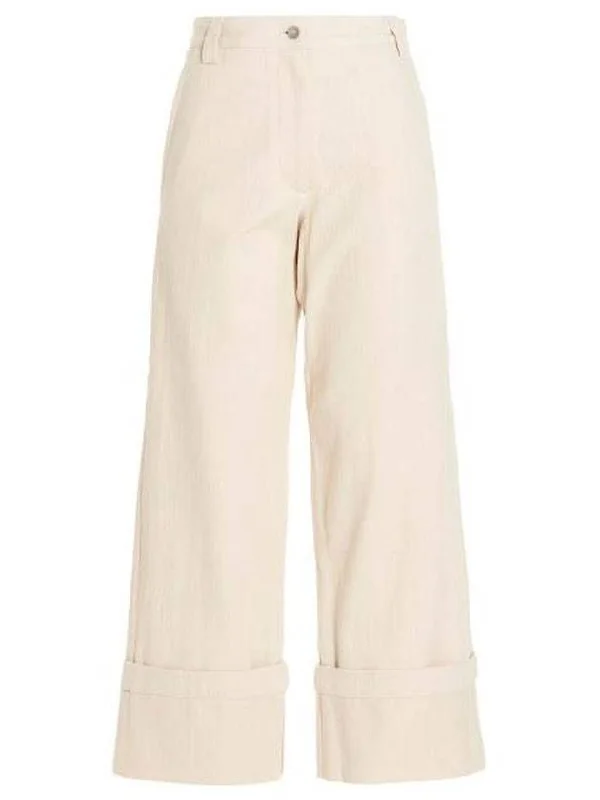 Cotton Wide Pants Iridescent White