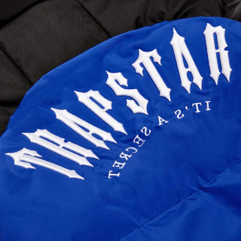 Trapstar Irongate AW23 Hooded Puffer Jacket - Black/Dazzling Blue