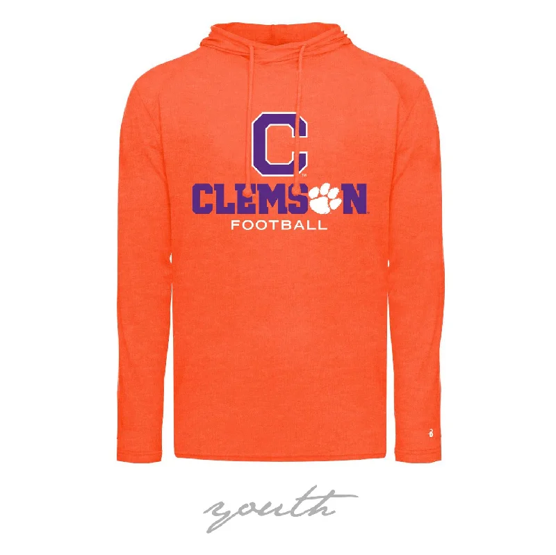 Youth: Block C Football Hooded Long Sleeve